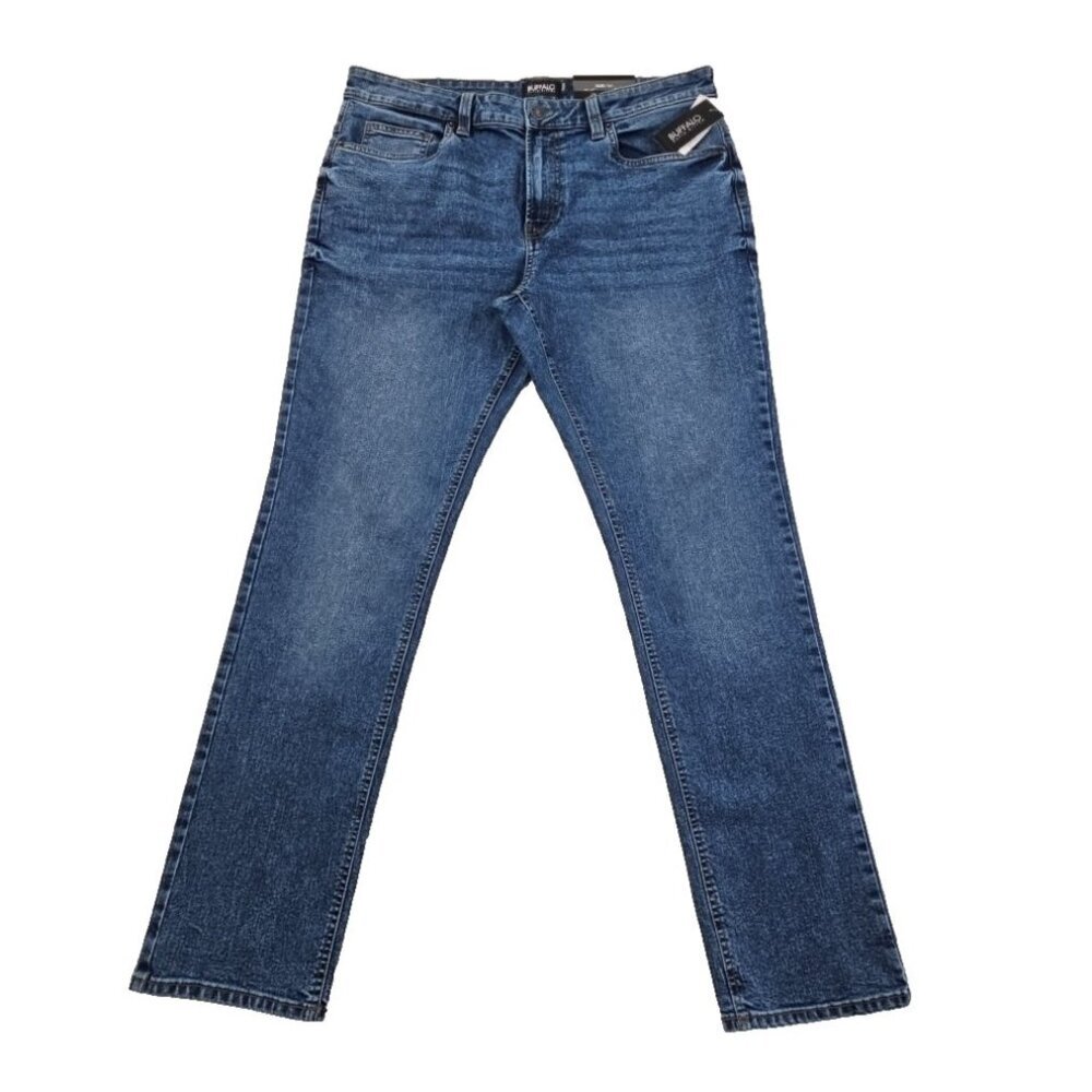 Buffalo David Bitton Ash Jeans Men's 36x32 Medium Wash Straight Leg Slim Fit NWT